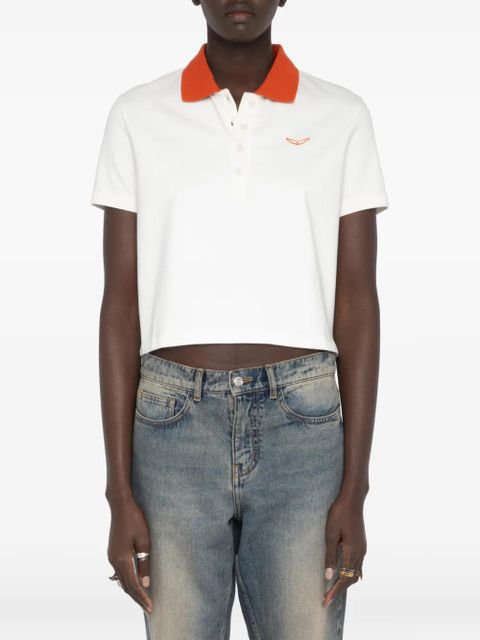 Zadig&Voltaire Mirta polo top - Neutrals