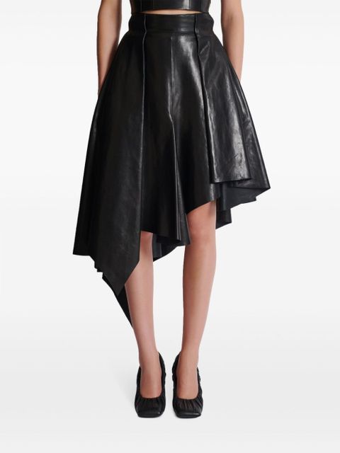 Balmain asymmetric leather skirt - Black