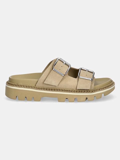 Tommy Jeans klapki zamszowe DOUBLE STRAP SANDAL SUEDE - zdjęcie produktu nr 2