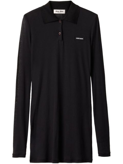 Miu Miu ribbed-knit mini dress - Black - zdjęcie produktu nr 1