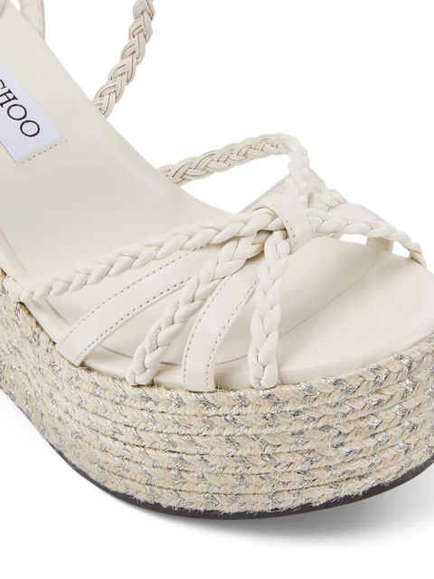 Jimmy Choo Nyra braided-strap sandals - White