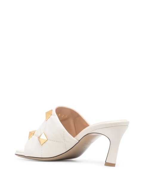 Valentino Garavani Rockstud quilted sandals - White
