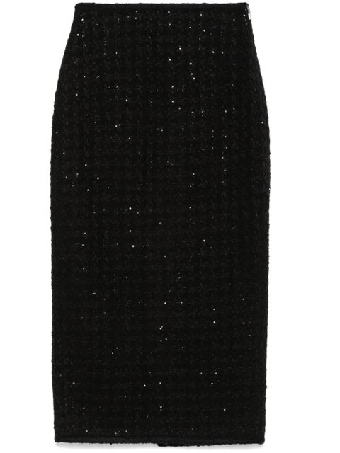 ROTATE BIRGER CHRISTENSEN bouclé midi skirt - Black - zdjęcie produktu nr 1