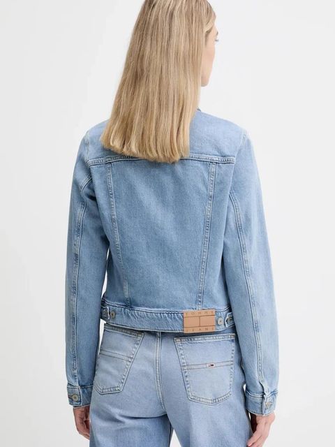 Tommy Jeans kurtka jeansowa kolor niebieski przejściowa DW0DW20123