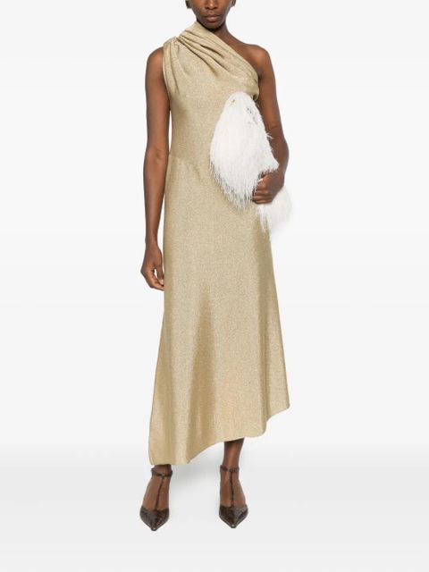 KHAITE Coast draped midi dress - Gold