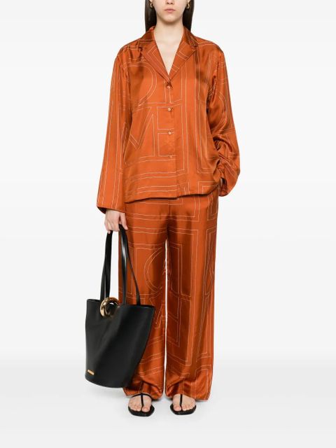 TOTEME monogram silk trousers - TERRACOTTA 161 - zdjęcie produktu nr 2