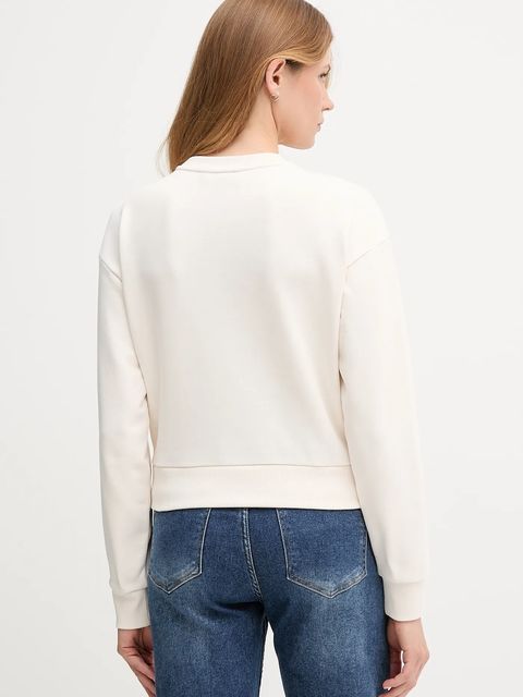 Armani Exchange bluza bawełniana damska kolor beżowy z nadrukiem XW001451 AF10830 - zdjęcie produktu nr 2