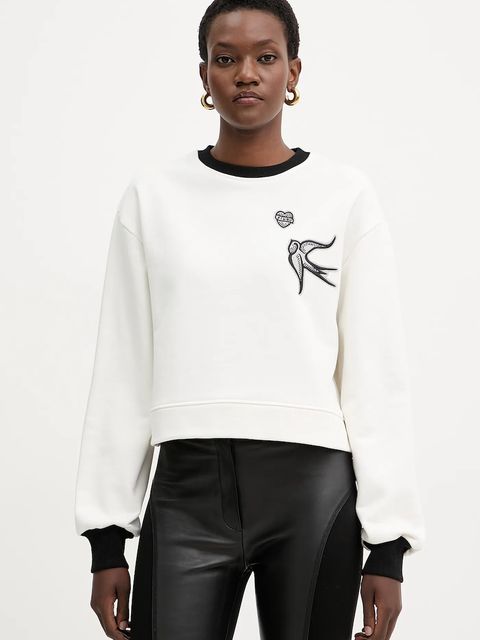 Pinko bluza bawełniana damska kolor biały gładka 105609 A2TD