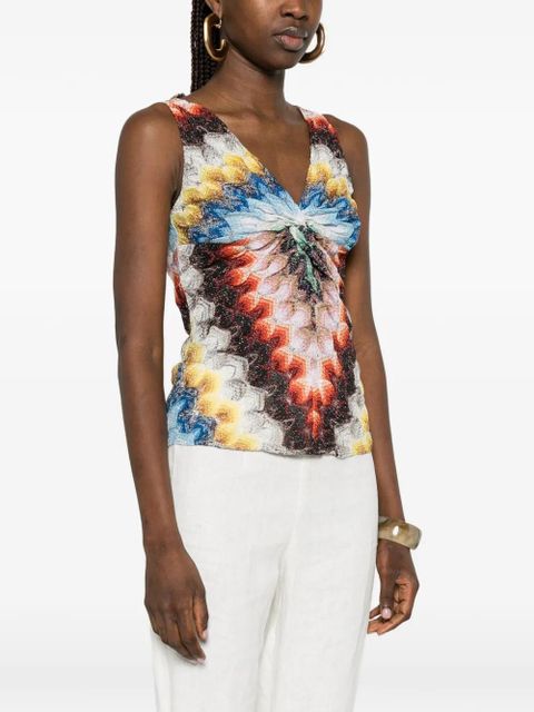 Missoni patterned twist top - Red