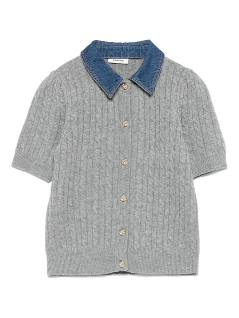 SANDRO wool cardigan - Grey - zdjęcie produktu nr 1