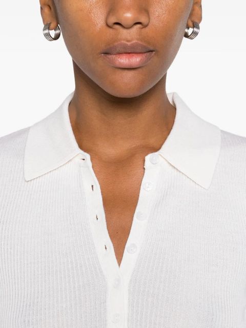 Maje buttoned collared sweatshirt - Neutrals