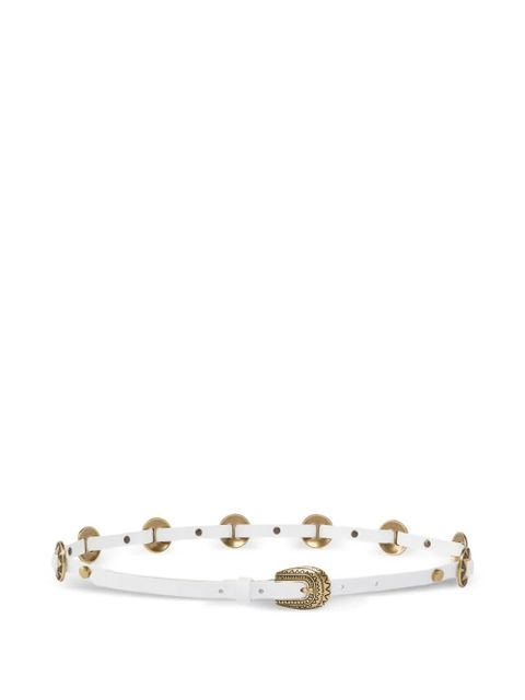 PINKO stud embellished leather belt - White - zdjęcie produktu nr 1