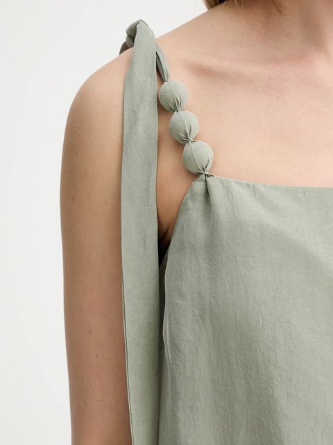 Answear.LAB sukienka kolor zielony midi dopasowana