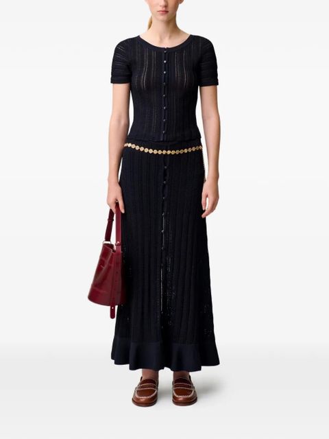 Claudie Pierlot buttoned knit cardigan - Blue - zdjęcie produktu nr 2