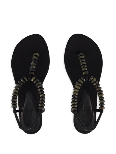 Le Monde Beryl beaded silk-satin sandals - Black