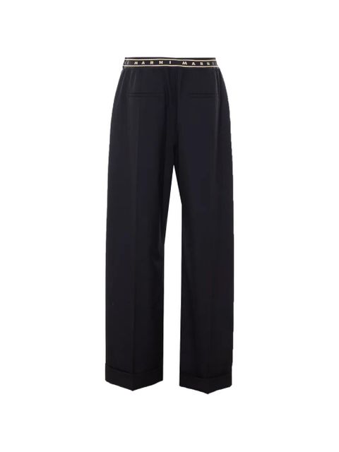 Marni elasticated logo-band trousers - Black - zdjęcie produktu nr 2