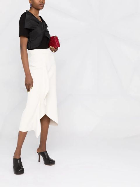 Alexander McQueen draped high-waisted pencil skirt - White