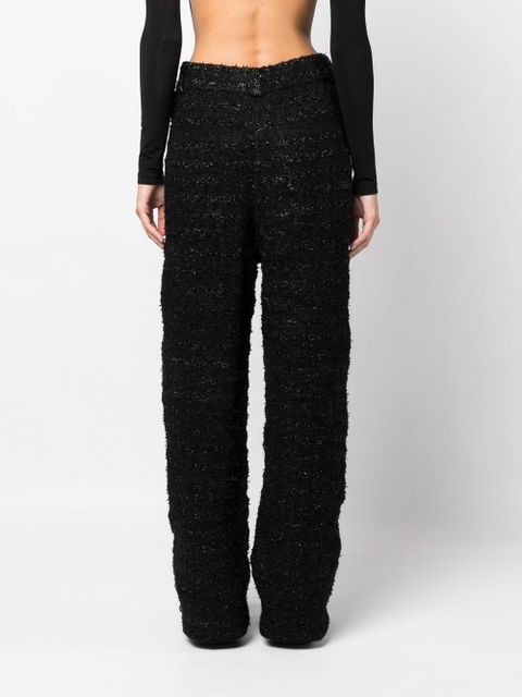 Balenciaga tweed straight-leg cut trousers - Black