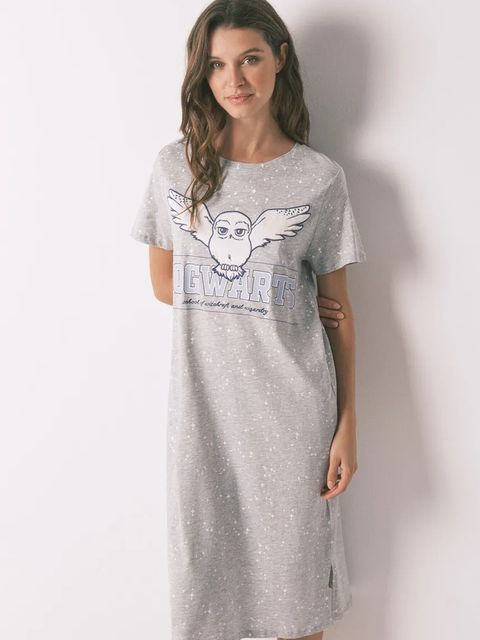 women'secret piżama damska kolor szary bawełniana 4442110