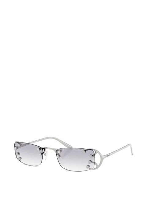 Prada Eyewear rectangle-frame sunglasses - Silver - zdjęcie produktu nr 2