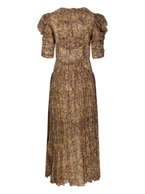MARANT ÉTOILE Sichellia puff-sleeve floral maxi dress - Brown - zdjęcie produktu nr 2