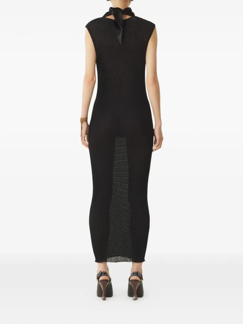 Lanvin ribbed scarf-neck midi dress - Black