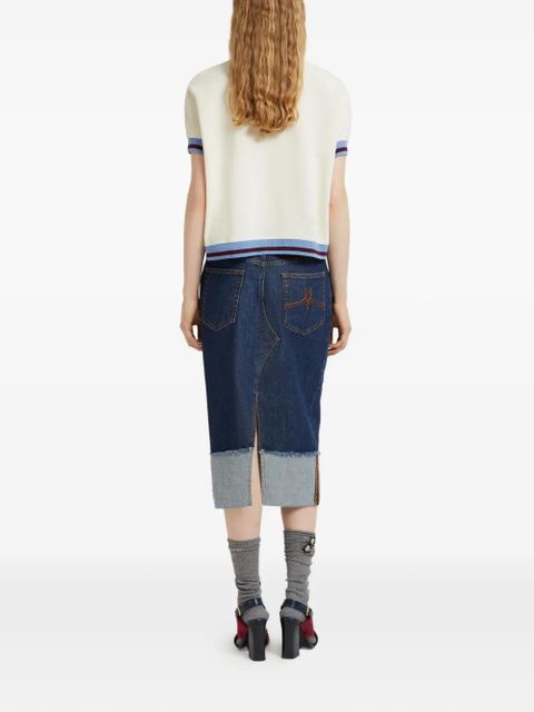 Marni frayed denim midi skirt - Blue