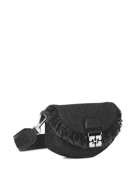 GANNI denim crossbody bag - Black