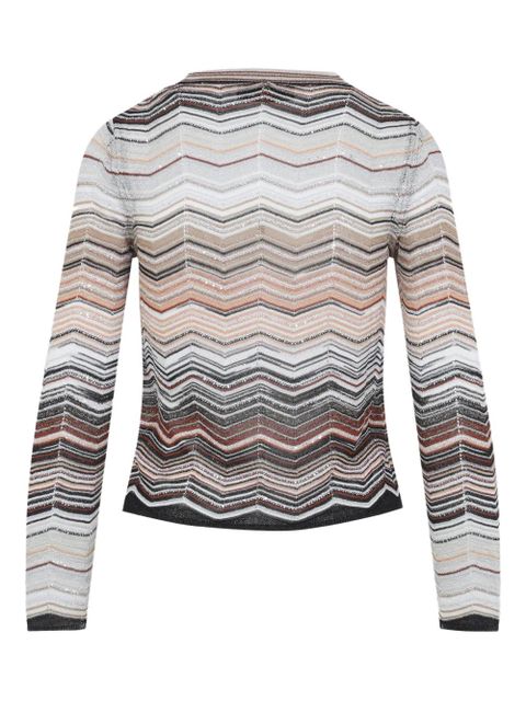 Missoni v-neck chevron cardigan - Neutrals - zdjęcie produktu nr 2