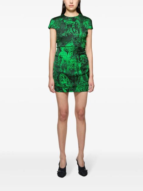 Acne Studios abstract-pattern print mini dress - Green - zdjęcie produktu nr 2
