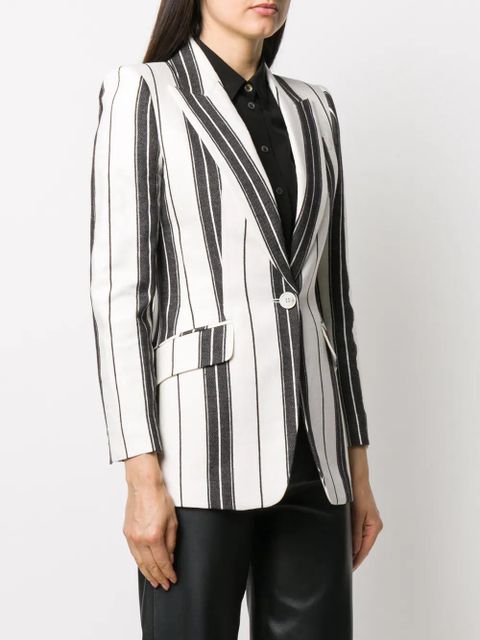 Alexander McQueen striped single-breasted blazer - White