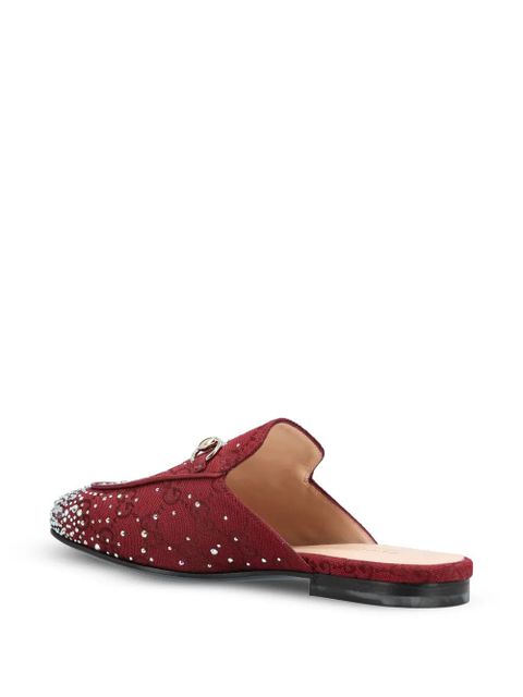Gucci crystal horsebit princetown mules - Red
