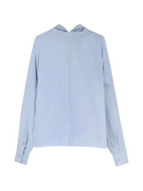 Alysi bow V-neck shirt - Blue - zdjęcie produktu nr 2