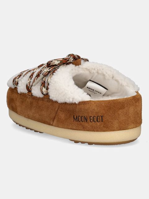 Moon Boot śniegowce zamszowe MB EVX MULE SHEARLING kolor brązowy na platformie 80D1470100 MA03 - zdjęcie produktu nr 2