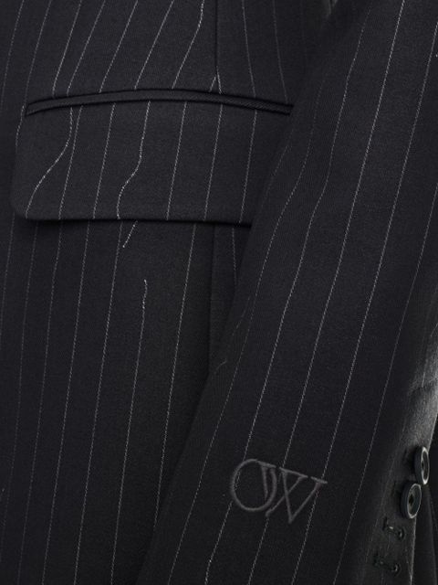 Off-White pinstripe-pattern virgin wool-blend blazer - Grey