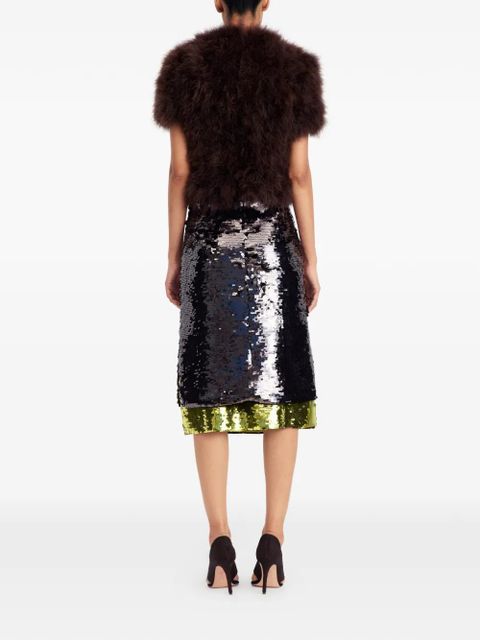 16Arlington Nyla sequin midi skirt - Brown