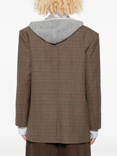 SANDRO checked-pattern blazer - Brown