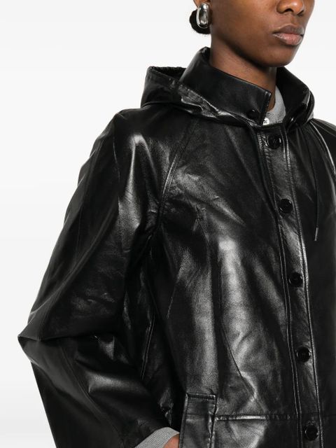 Prada hooded button fastening jacket - Black