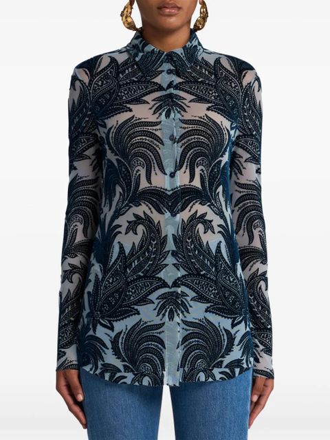 ETRO paisley-jacquard shirt - Blue