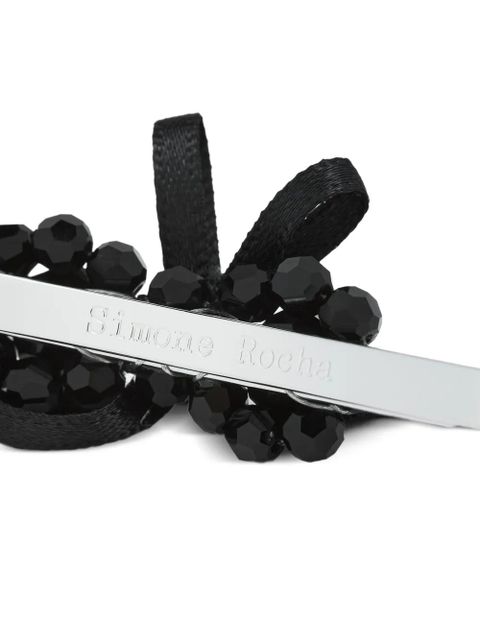 Simone Rocha beaded bow hair accessory - Black