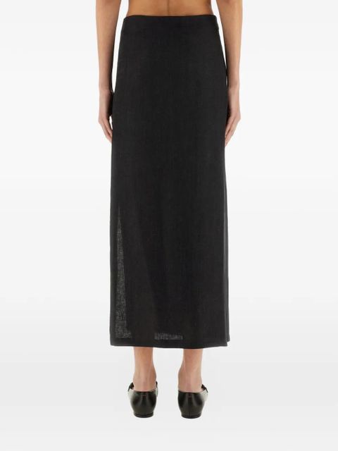 Alysi slit linen skirt - Grey