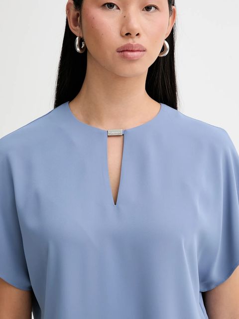 Calvin Klein bluzka damska kolor niebieski gładka LV044E902G