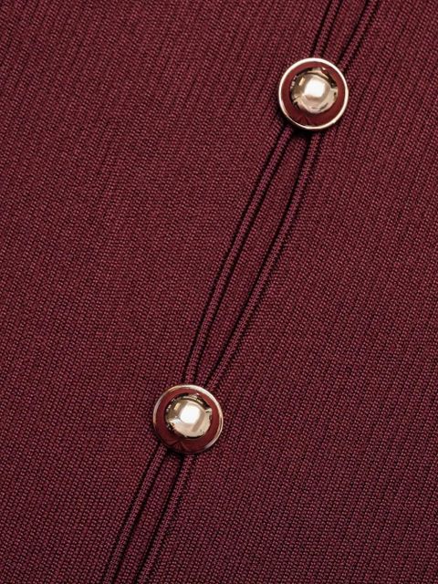 Self-Portrait keyhole-embellishment top - Red