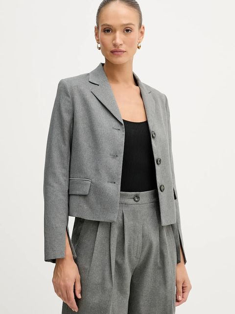 Sisley marynarka kolor szary jednorzędowa gładka 2V99LW03K - zdjęcie produktu nr 1