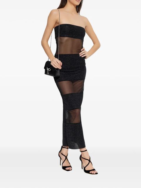 Oséree sheer-panel strapless maxi dress - Black