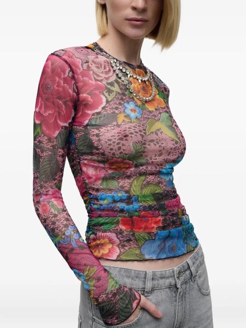 AREA floral-print top - Pink