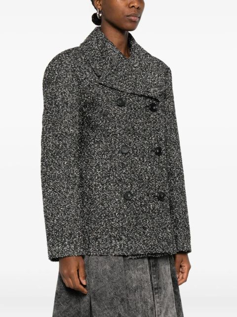 Sportmax double-breasted speckled coat - Black