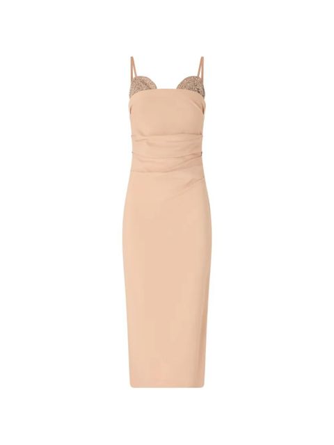 PINKO Carruba embellished ruched dress - Neutrals - zdjęcie produktu nr 1