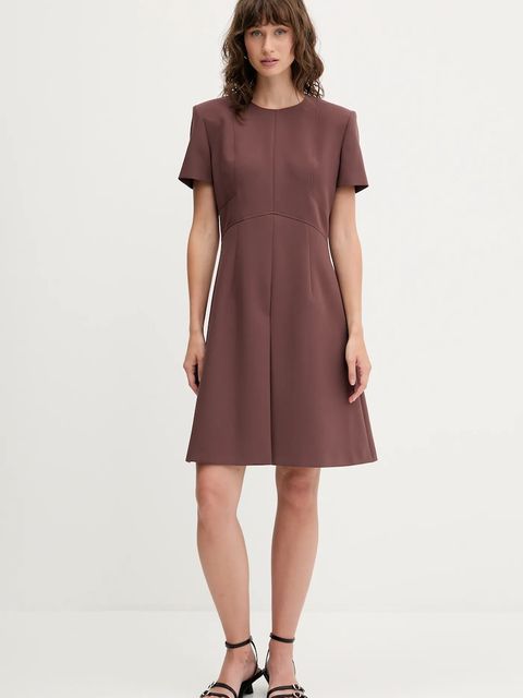 HUGO sukienka kolor brązowy mini prosta 50542643 - zdjęcie produktu nr 2