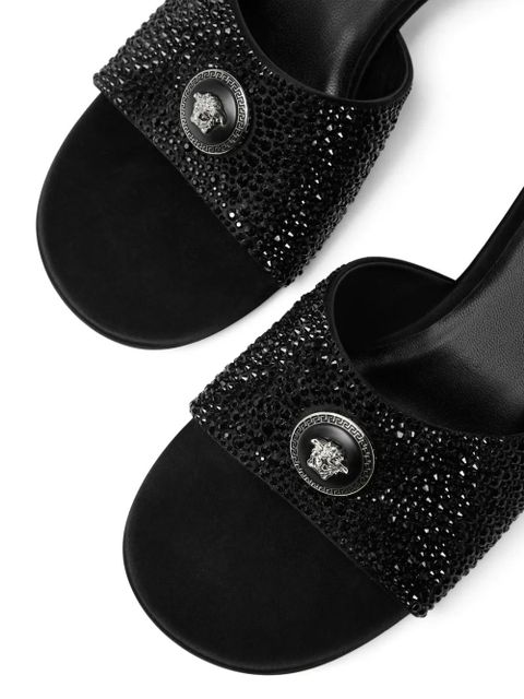 Versace 45mm Alia Medusa embellished mules - Black
